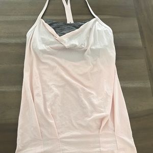 Lululemon Pink Tank with Gray Built in Bra size 6